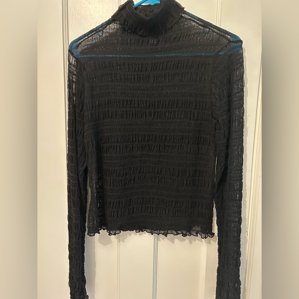 NWOT Ruched mesh top